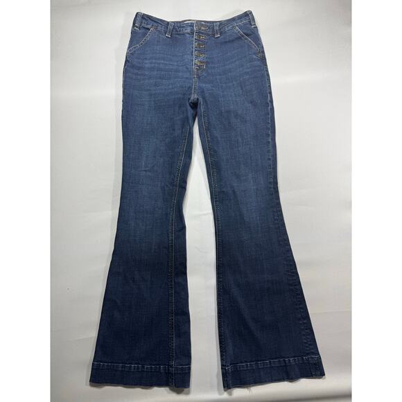 Rock & Roll Denim Women's High Rise Trouser Flare Denim Jeans - 30x34 (31x32) - Picture 1 of 5